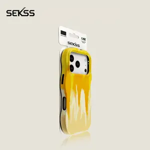 Matte Two-In-One Wavy Gradient Phone Case in Orange, Compatible with Iphone 17/16/15/14/13 Pro/Pro Max, Offering 360° Dust And Drop Protection, a New Premium Design Suitable for Both Men And Women.