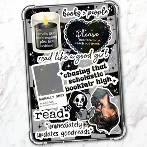 Black and Gray Checkered Holographic Sparkles Cardstock Clear Case Insert for Kindle | Book Lover Gift | Bookish Stickers for Kindle | Booktok Aesthetic Smartphone