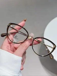 Vintage Cat Eye Frame Eyeglasses, Blue Light Blocking Glasses for Women & Men, Fashion Eyeglasses for Work, Daily Clothing Decor, Perfect for Student Daily Use