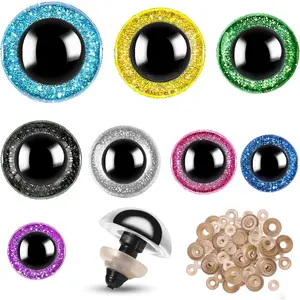 160 count Large Safety Eyes for Amigurumi Glitter Eye for Stuffed  for DIY Dolls Puppets Bear Crafts  Amigurumi Making Supplies(Colorful A)