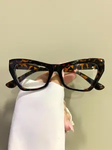 Simple Cat Eye Glasses Casual Fashion Vintage Eyewear Unisex Metal Hinges, PC Frame Material, All Seasons Style Eyeglasses, Leopard Pattern Eyeglasses