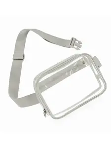 Transparent Portable Waist Bag, Layered Design for Separate Storage, Buckle Closure, Adjustable Loose Fit, Comfortable Waist Belt