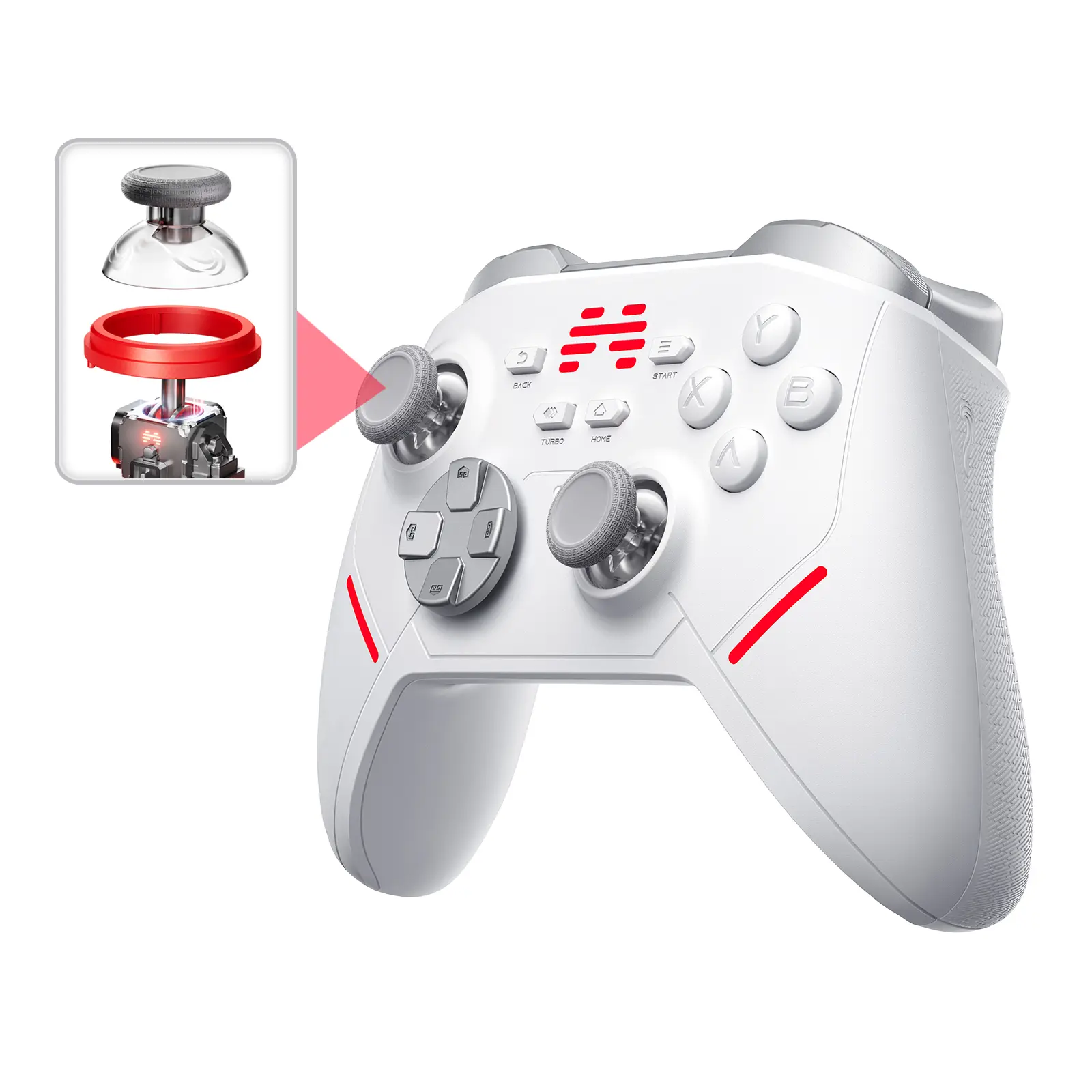 BEITONG KP20 Wireless Game Controller with TMR Joysticks, 1000Hz, Hall Effect Triggers, Multi-Platform for PC/Switch/Steam/iOS/Android