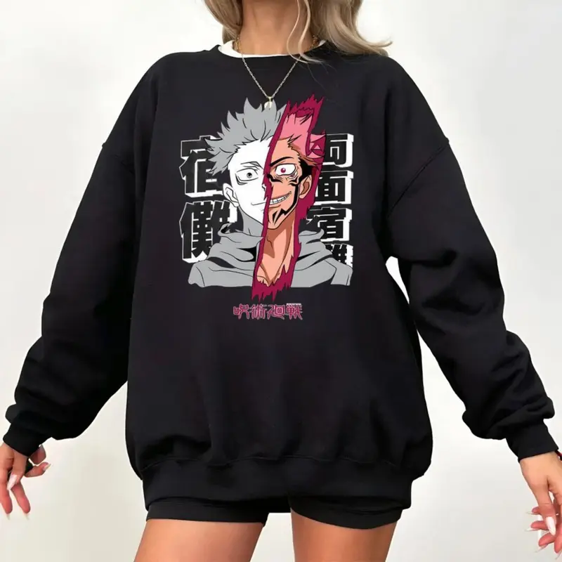 Jujutsu Kaisen Sukuna Itadori Sweatshirt, Sukuna Jjk Character Shirt, Gift For Anime Fans Hoodie, Unisex Sweater Pullover Tee