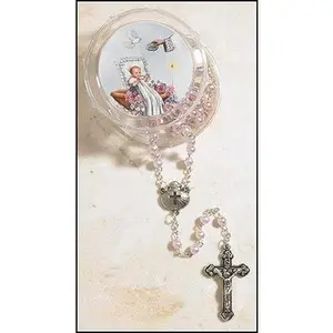 Baptism Rosary Acrylic/Silver Plate