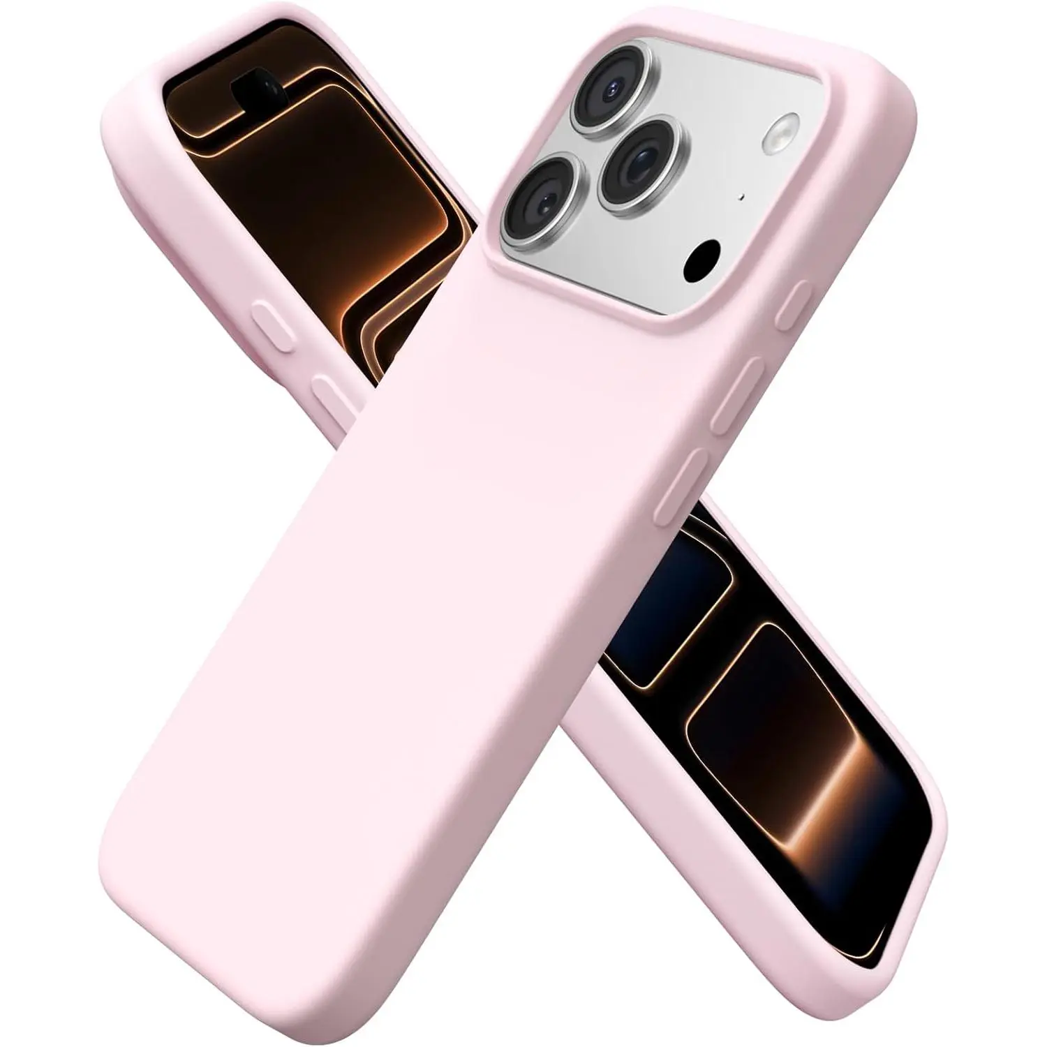 iPhone 17 Pro 6.3 in Smartphone Case - Slim Liquid Silicone 4-Layer Full-Cover Soft Gel Shockproof Accessory for Protection - Blush Pink, Accessories