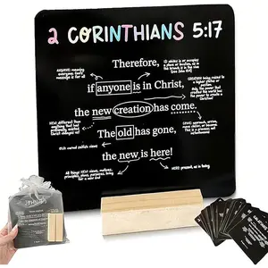 52 Scripture Cards with Wooden Display Stand - Bible Verse Cards for Daily Devotional, Prayer & Encouragement, Christian Mindset Cards for Bible Study, Inspirational Gift for All Ages