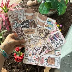 Coffee and Books  - Decorative Coffee Theme for Book Lovers with Inspirational Quotes and Fun Designs