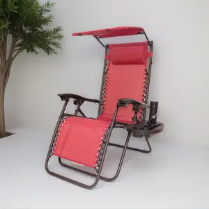 BTEXPERT Zero gravity Chair Case lounge outdoor patio beach yard garden with Canopy Sunshade Utility Tray Cup Holder Burgundy