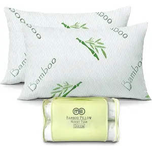 2 Pack  Size Rayon Derived from  Pillow for Sleeping Shredded Memory  Bed Pillows for Side,  and  Sleepers, Soft, Cooling, Adjustable and Washable Cover 20" x 30"