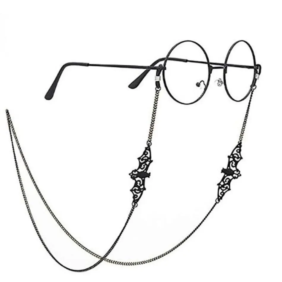 Gothic Bat & Spider Eyeglass Chain, Fashionable Unisex Sunglasses Necklace and Retainer for Halloween Parties and Outdoor Travel, Gothic Flair, Party, Lanyard