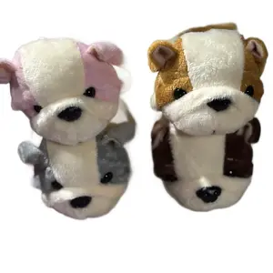 Adopt A Mini Bulldog Plush Puppy 5" Long 2.5" Tall 3.5" Wide Soft Plush Toy with Realistic Features for Small Dogs and Cats Cute Stress Relief Animal Toy