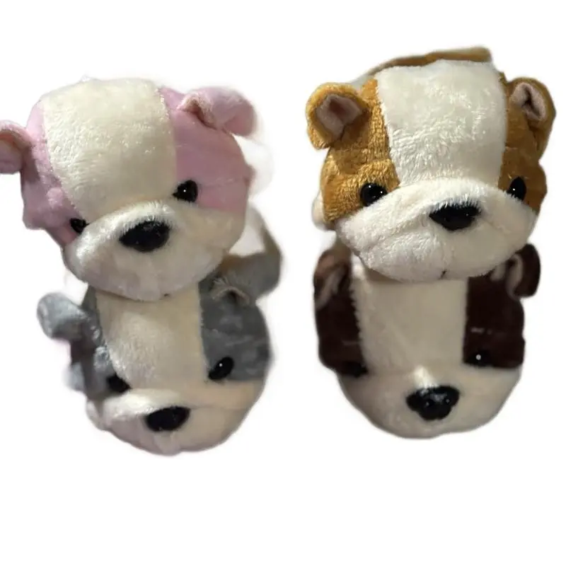 Plush Bulldog Puppy Toy (5in Long, 2.5in Tall, 3.5in Wide) for Small Unaggressive Dogs - Soft Plushies with Realistic Features, Pet Entertainment *** Free Customization 7-Character Max Via Seller Note at Purchase (Non-Squeaking)