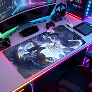 M-Monster Hunter World - Iceborne Mouse Pad Mousepad Large Gaming LockEdge Thickened Computer Keyboard Table Desk Mat