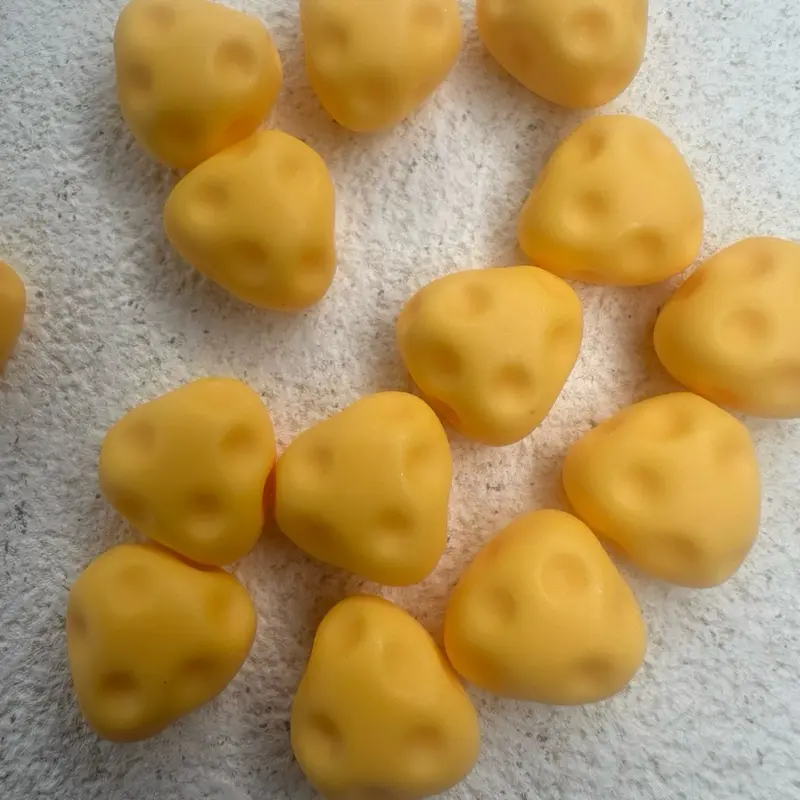 Cute Cheese Resin Charms 10pcs for Craft Keychains Earrings Adorable Yellow Resin Beads for DIY Projects