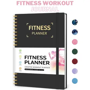 Fitness Workout Journal for Women & Men, A5(5.5" x 8.2") Workout Log Book Planner for Tracking, Progress, and Achieving Your Wellness Goals-Black