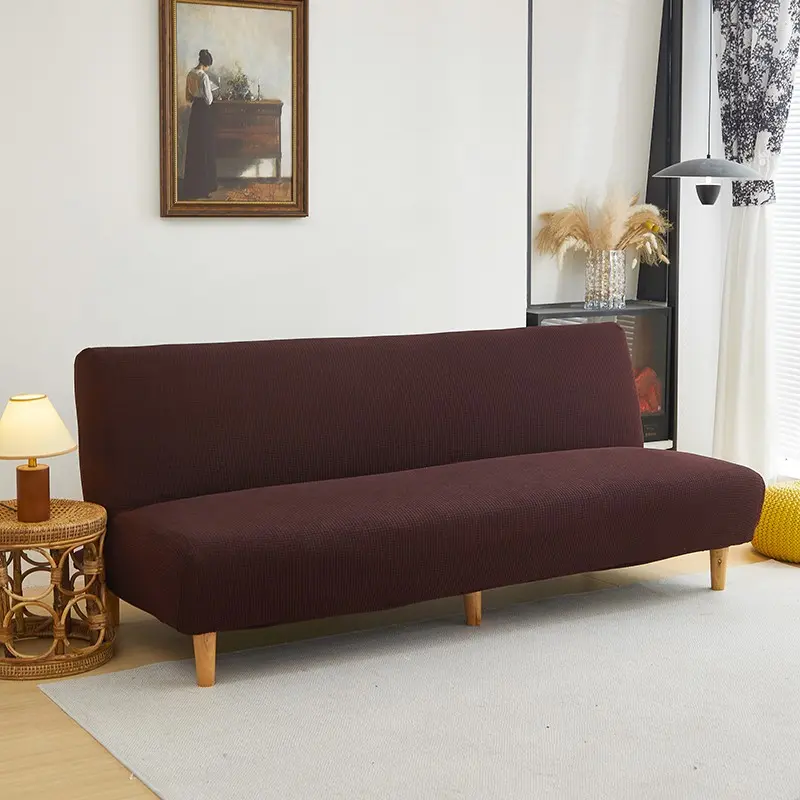 Four Seasons Universal Solid Color Jacquard Sofa Bed Cover, Sofa Couch Slipcover, Sofa Covers, Foldable Design for Armless Sofas, Protective Cover, Universal Sofa Protector, Suitable for Living Rooms and Offices, Enhancing Home Decoration.