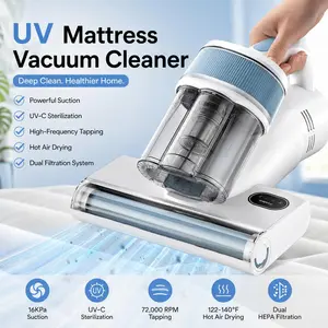 UV Mattress Vacuum Cleaner with 16KPa Suction, UV-C Light, Hot Air Drying & HEPA Filtration