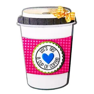 Crafts & Sewing The Stamps of Life Coffee Cup Shaped Card Fold-it Die Set