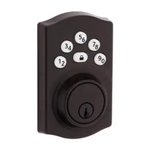 Kwikset 5044475 Powerbolt Zinc Electronic Deadbolt, Venetian Bronze