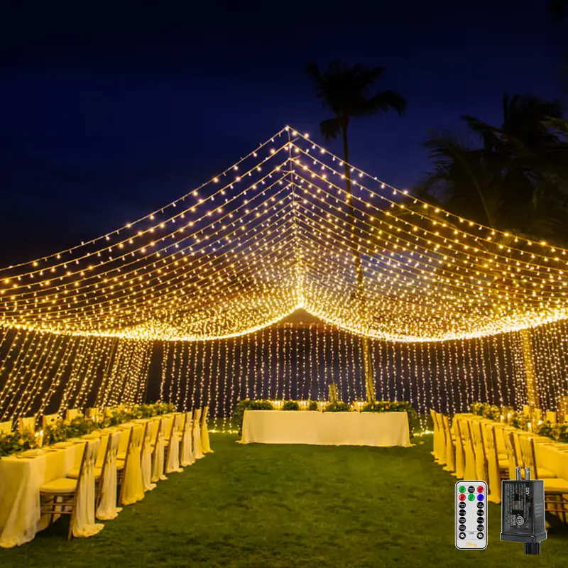 Ollny 262FT 800-LED Low-Voltage 29V Plug-in Waterproof Fairy Lights, 8-Mode Remote-Controlled Outdoor Decorative Lights for Halloween, Holiday Decorations