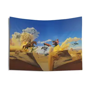 Ultimate Cowboy Indoor Wall Tapestry | Day 10 Smoky Dawn Cowboy Art Series By Kevin