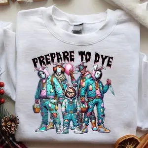 Easter Vibes Horror Shirt  Scary Prepare to Dye Tee  Funny Killer Bunny Shirt  Spooky Easter Egg Tee  Retro Horror Movie Easter Gift