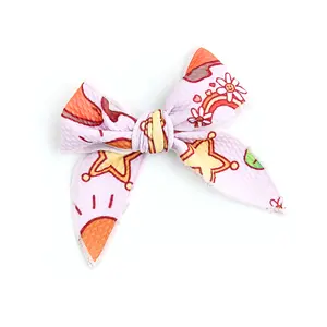 Lainey Pink Western CLIP BOW adorable matching bow for toddlers 