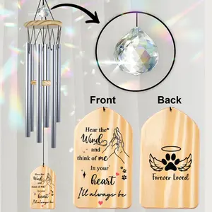 Unique Large Memorial Wind Chimes for Pet Loss, Hear The Wind, Pet Memorial Wind Chime, Paw Print Pet Remembrance, Sympathy Gifts for Loss of Loved One, Pet Lover GIft