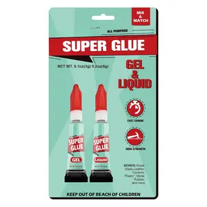 Super Glue Liquid&Gel,  Adhesive, Multipack Cyanoacrylate  Clear Glue for Shoe Sole Repair Ceramic Plastic Metal  Pottery Leather Aquarium Glass, Rubber,  Bonding