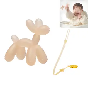 Balloon Dog Design Silicone Baby Teething Toy Infant Teethers for Teething Relief & Sore Gum Comfort(Anti-Choking, Odorless, Low Dust/Hair Adhesion)