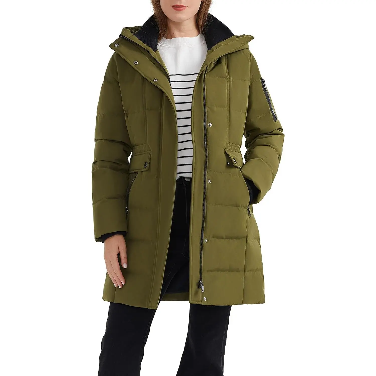 Orolay Mid Length Slant Pocket Down Puffer Jacket