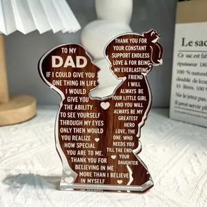 Personalized Acrylic Block - Father's Day & Birthday Gift for Dad - Cool Home Decor Desk Accessory