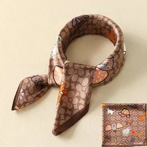 Women's Square Scarf, Silk Scarf, Women's Summer Thin Sunscreen, Spring and Autumn Women's Headscarf, Baotou Scarf, Tie Bag, Hairband, Belt, Shawl, Face Mask