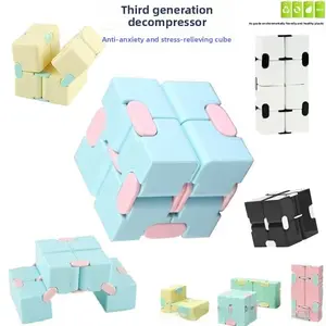 Macaron Infinity Cube Fidget Toy Stress Relief Flip Cube Creative Decompression Finger Toy