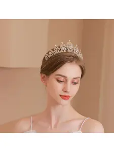 Bridal Crown Wedding Tulle Dress Photography Accessories Grand Coming-of-Age Ceremony Bright Diamond Headwear Birthday Wedding Crown