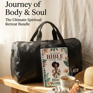 Black Christian Women's 52-Week Guided Bible Study Journal - Daily Bible Study Workbook, Spiral-Bound Faith Planner, Prayer Reflection Gift with Elegant Floral Artwork Design for Daily Devotion & Scripture Meditation