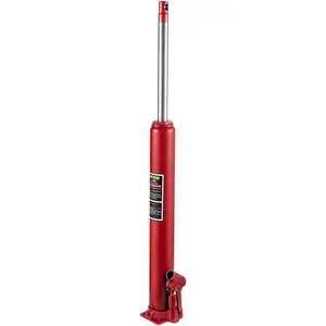 Father's Day Gift VEVOR 4 Ton Hydraulic Long Ram Jack, Cherry Picker Ram with Single Piston Pump, Manual Engine Hoist Cylinder with Handle and Flat Base, for Garage & Engine Lifting, Red