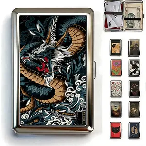 Vintage - Style Versatile Card & Cash CaseWith RFID Protection, Durable Metal SlimWallet Blunt Case Blocking Card Holder forWomen Men Credit ID Business Cards