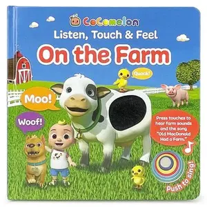 Cocomelon Listen, Touch & Feel on the Farm -- Cocomelon Licensed Art, Board Book