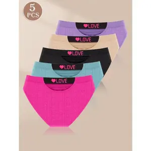 5 Pack Women's Breathable Bikini Underwear Soft Stretch Low Rise Panties Lightweight Comfortable Everyday Seamless Briefs