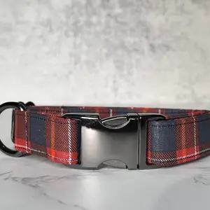 Autumn Plaid Dog Collar