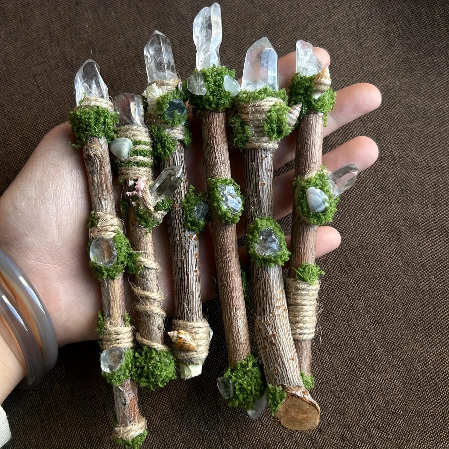 1/2 piece white crystal magic wand, crystal magic wand, crystal scepter suitable for witches, magic enthusiasts, used for Halloween, cosplay, and stage performances — elegant witch wand, home decoration, ideal gift