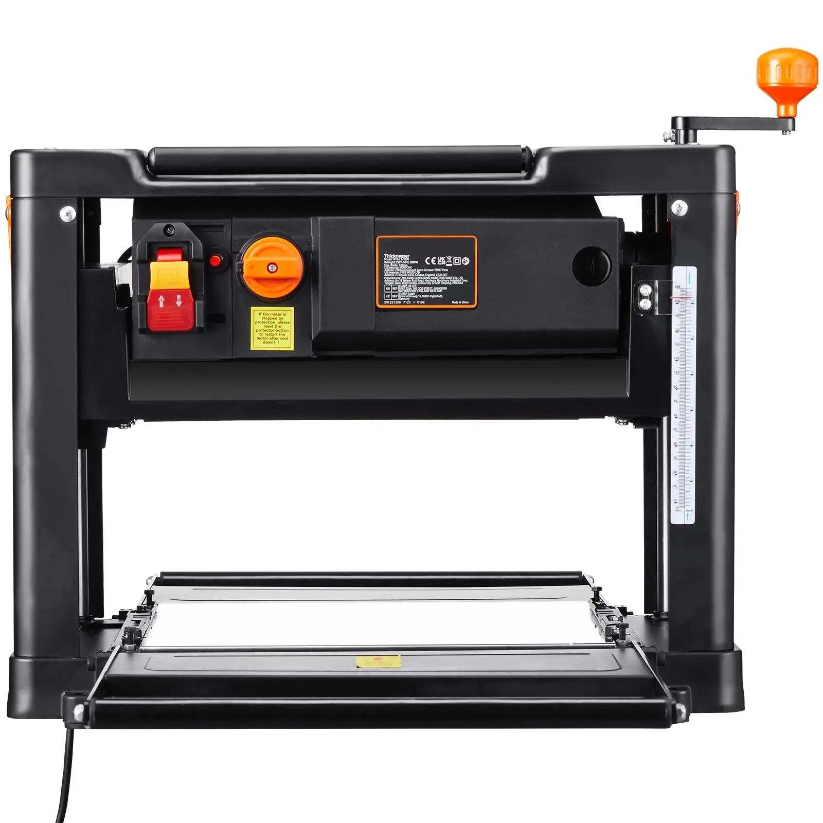 Benchtop Thickness Planer, Dual Speed, 13" Wide Table, Equipped with Three Blades, 15-Amp 2000W Motor, Includes 12" Extended Input Table, Designed for Quiet Operation on Various Wood Types