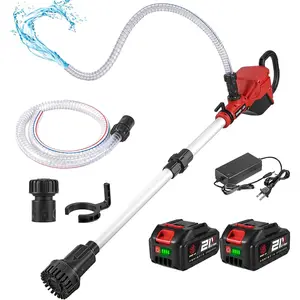Cordless Stick Water Transfer Pump,   Sump Pump with 2X3000mAh , 6.5FT Water Pipe, 720GPH, 32FT Lift, Brushless Portable Water Pump for Pool Garden Pond