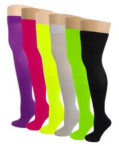 Women's Lady Opaque Solid Color Skinny Thigh-High Trouser Socks - Soft, Comfortable, Well-Fit Spandex Stockings for Day Wear, Top-Quality Underwear