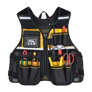 Multifunctional Multi-Pocket Tool Storage Vest, Reflective Safety Tactical Vest, Work Safety Vest, Waterproof Oxford Fabric Reinforced, Adjustable Size Fits All Body Types