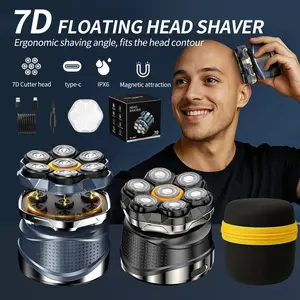 Upgraded 7D Electric Head Shaver for Bald Men, Waterproof Wet/dry Grooming, Cordless Rechargeable, Storage Bag Included, Hair Shaver