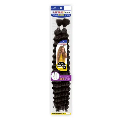 Freetress Synthetic Braiding Hair, Boho Deep Bulk for DIY Goddess and Boho Styles, Full Density, 18"-22", Boho Braids