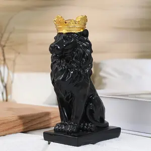 Crown Lion Home Decor Ornament, Elegant Royal Design, Perfect for Living Room & Bedroom, Unique Gift Idea, High-Quality Material